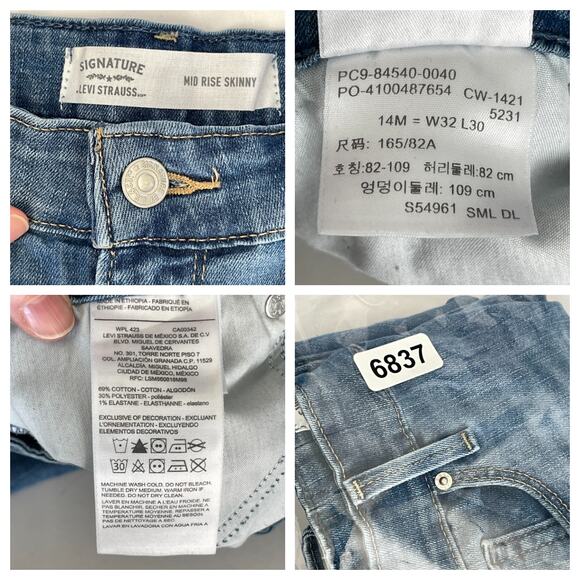 Levi's Women's Signature Mid Rise Skinny Jeans Size 14M Blue Medium Wash - Picture 10 of 10